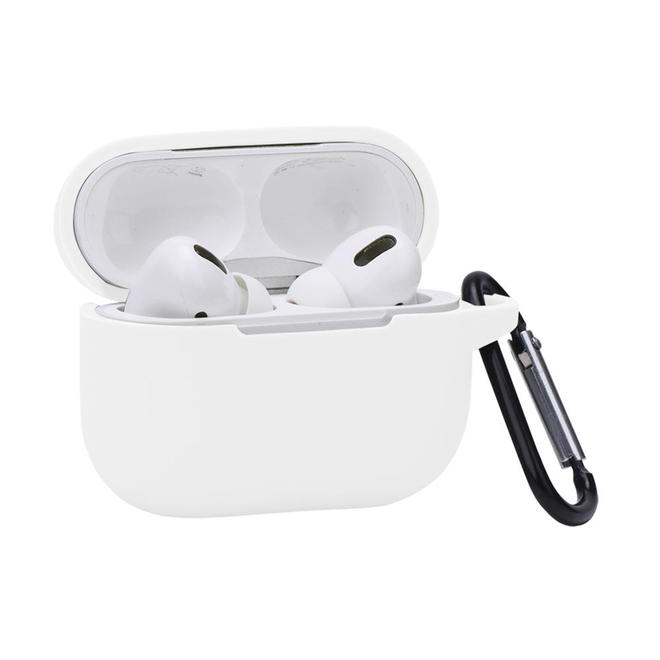 Apple AirPods Pro White＋ケース Soft Protective Silicone Cover Case with Keychain For Apple