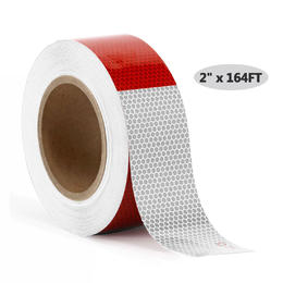 Waterproof Reflective Safety Tape, 2" x 164FT, White & Red