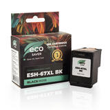 No Brand HP 67XL BK Ecobox ENVY 6052 All In One Remanufactured HP 67XL 3YM57AN Black Ink Cartridge High Yield Economical Box