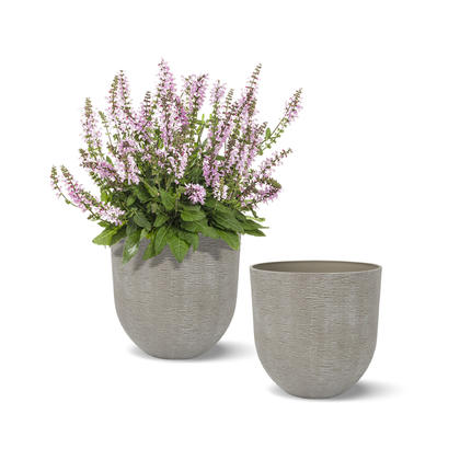 10'' Roma Collection Plastic Planter With Wave Pattern Planter, 2pack