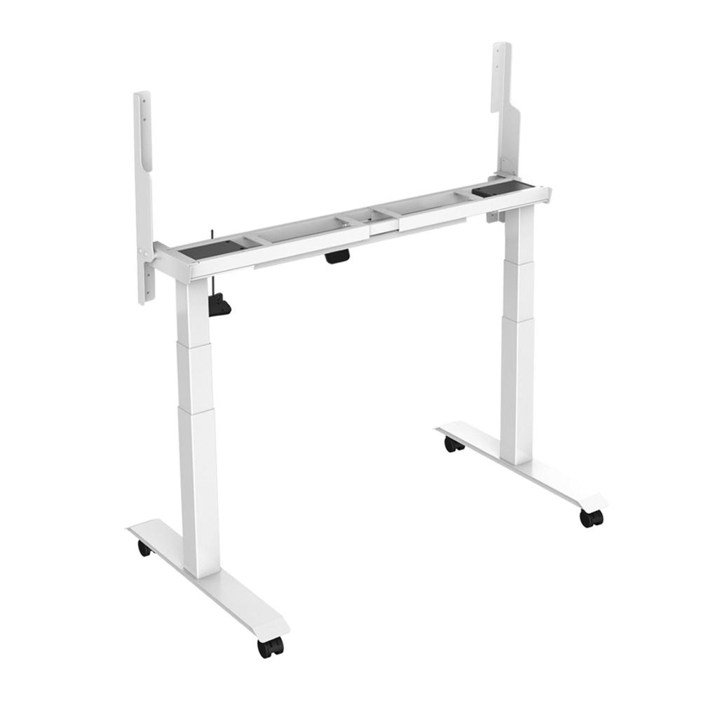 Electric Adjustable Standing Desk Frame White PrimeCables