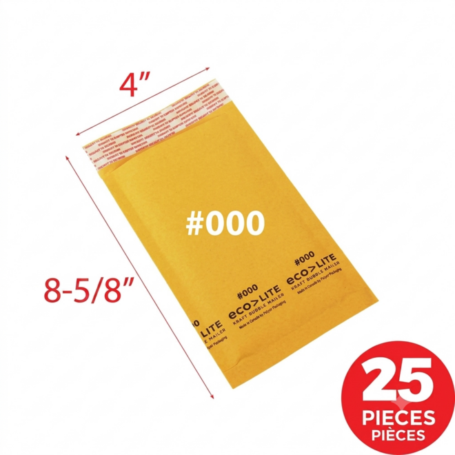 Other Brands 356 139097 00 warehouse Accessories Ecolite Self Sealing Kraft Bubble Envelope Bubble Mailer 00 5 x 10 25 Envelo