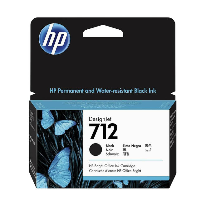 HP HP 712 BK OEM DesignJet Studio 24 in HP 712 3ED71A Original Black Ink Cartridge 80 ml
