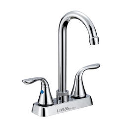 Laundry Sink Faucet With Swing Spout And 2-Handles, Polished Chrome - LIVINGbasics®