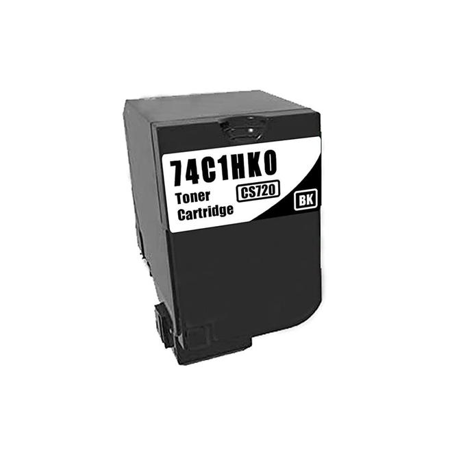 Lexmark 74C1HK0 CS720de Lexmark 74C1HK0 Remanufactured Black Toner Cartridge High Yield