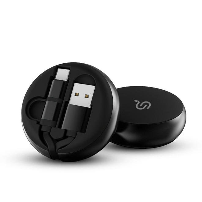 PrimeCables Cab RE002 USB C Type C Cables 2 in 1 Round Retractable Type C or Micro USB to USB Cable