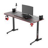 PrimeCables PC NE 1460 Gaming Accessories T Shape Gaming Desk 55 PC Computer Desk with Large Mouse Pad black PrimeCables