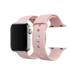 Soft Silicone Sport Replacement Strap Compatible with Apple Watch 42mm 44mm - PrimeCables® - Pink