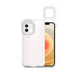 BlackBox LVB BKB012WH Cell Phone Case Screen Protector Selfie LED Ring Light Phone Case with 3 Lighting Modes for iPhone 12