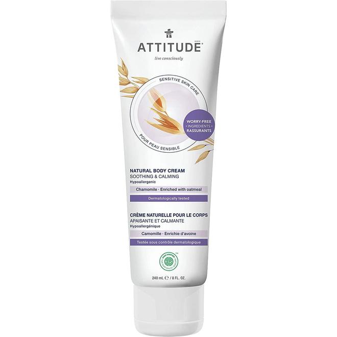 attitude LVC 60841 All Attitude Body Cream for Dry Sensitive Skin Fragrance Free 240 mL ATTITUDE