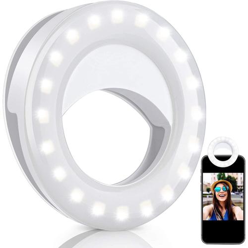 PC S20RGB Gaming Accessories Rechargeable Portable Clip on Selfie Ring Light With 16 RGB Colors 40 LED
