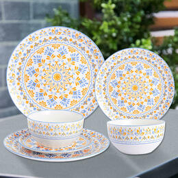 12-Piece Vintage Floral Porcelain Dinnerware Set, Service for 4, Round