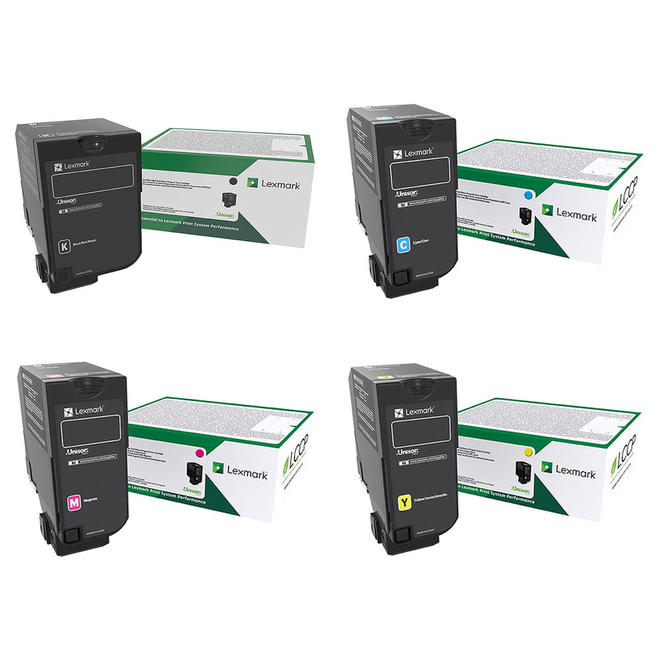 Lexmark Lexmark 74C1H Combo OEM CS725de Lexmark 74C1H Original Return Program Toner Cartridge Combo High Yield BK C M Y
