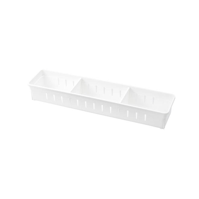 Moustache MOS A 2191A Drawer Organizers Plastic 3 Compartment Drawer organizer White 1 Pack Moustache