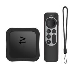 Silicone Remote Case and TV Box Case for Apple TV 4K/Apple TV HD, Black - PrimeCables®