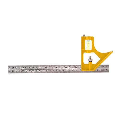 Crownman Cab HT 0913112 Yard Garden Outdoor Living Stainless Steel Adjustable Angle Square Ruler with Bubble Level Measuring 