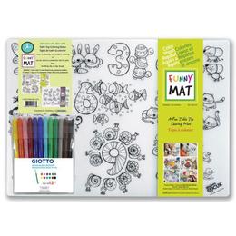 Funny Mat® Set of 2 Funny Mat With 12 Giotto Markers, Clear, Educational set