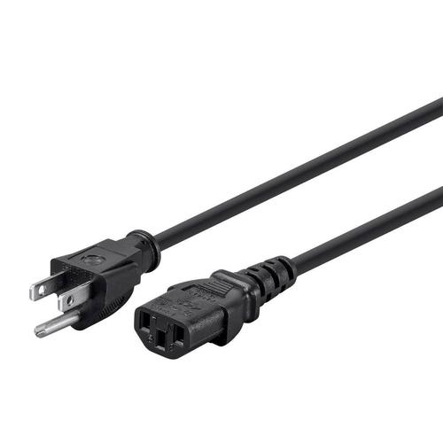 Monoprice Canada Cab 42055 Cables Power Cables Cords Monoprice Power Cord NEMA 5 15P to IEC 60320 C13 18AWG 10A 1250W 125V 3 