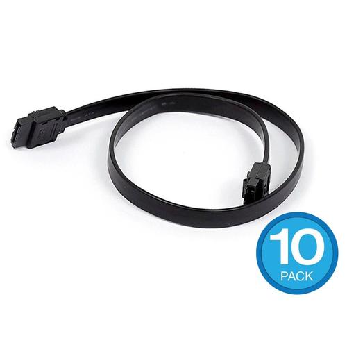 Monoprice Canada Cab 40407 Cables Hard Drive Serial ATA SATA Monoprice 18in SATA 6Gbps Cable with Locking Latch Black 10 Pack