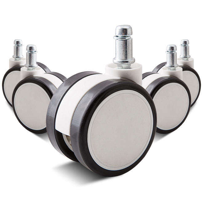 Other Brands CW 60 24 5PK Chair Accessories Universal Chair Replacement Casters Wheels White Set of 5