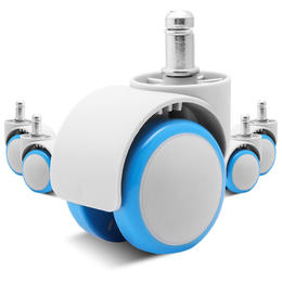 Universal Colored Casters for Desk Chair, Set of 5 - Blue
