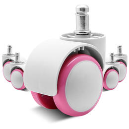 Universal Colored Casters for Desk Chair, Set of 5 - Pink