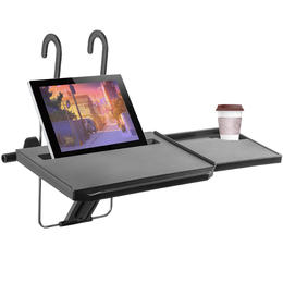 Foldable Car Back Seat Tray with Cup Holder, for Laptop, Tablet, Cellphone - Black - PrimeCables®
