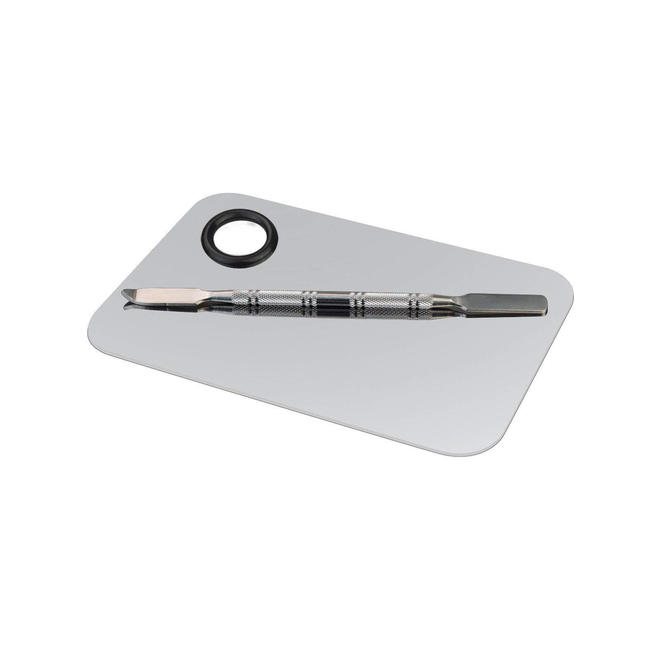 Other Brands OS CP S3 Painting Accessories Stainless Steel Color Palette Square Makeup Mixing Palette with Spatula