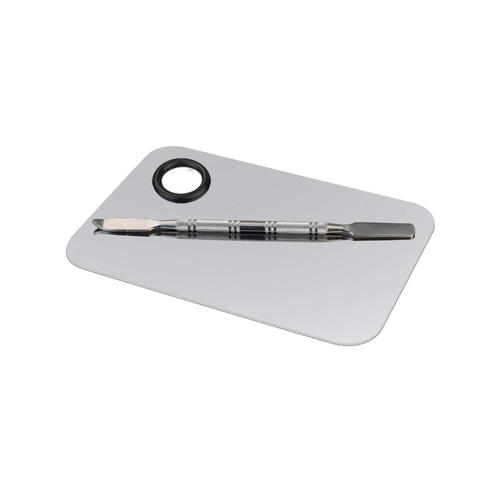 Other Brands OS CP S3 Painting Accessories Stainless Steel Color Palette Square Makeup Mixing Palette with Spatula