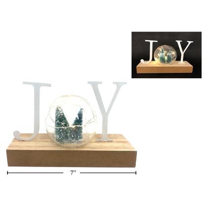 Christmas Light-Up "Joy" Wooden Table Decor with 6 LED's , 7"x3.15"x4.5"