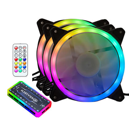 RGB Computer Case Cooling Fans for Gaming PC, with Controller, 120mm, 3/Pack