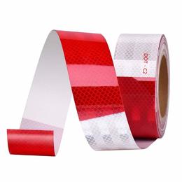 Red White Adhesive Warning Tape Super Strong Reflective Traffic Tape, 2" x 150FT, 1 Roll/Pack