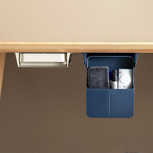 Moustache MOS A 5219A Desk Organizers Self Adhesive Under Desk Sliding Drawer Organizer Pen Holder Plastic Punch free Moustac