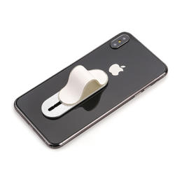 PU Leather Finger Grip Phone Holder Cell Phone Grip Stand Finger Strap Phone Loop - PrimeCables® - White