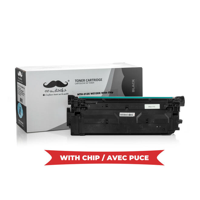 Moustache HP 212X BK WithChip Color LaserJet Enterprise Flow MFP M578c 7ZU87A Remanufactured HP 212X W2120X Black Toner Cartr