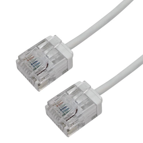 No Brand Cab CAT6UTM 6INWH Cat6 6a Network Ethernet Cable Cat6 UTP Micro Thin Molded Patch Cable 32AWG Riser CMR White 6 inch