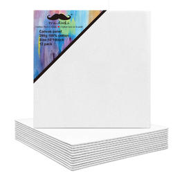 Blank Canvas Panels, Artist Canvas Boards for Painting, White, 12/Pack - Moustache® - 10" x 10"