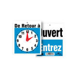 HeadlineSign 415 9381 Business Signs HeadlineSign Double Sided OPEN COME IN WILL RETURN with Clock Sign 6 x 5 627075