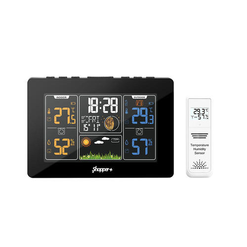 PrimeCables PC WS PT201C Monitoring Sensors Indoor Outdoor Wireless Color LCD Clock Weather Forecast Weather Stations PrimeCa