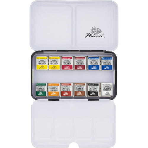 Other Brands PPWP12MTM Paint Watercolors Pastels Non toxic Portable Artist Grade Watercolor Paint Set Half Pan 12 Colors