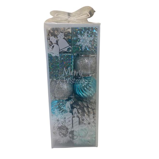 No Brand LVF ZJ2020 193 Christmas Party Supplies Christmas Tree Decorations Collection Balls Gift Boxes Pine Cones Blue and S