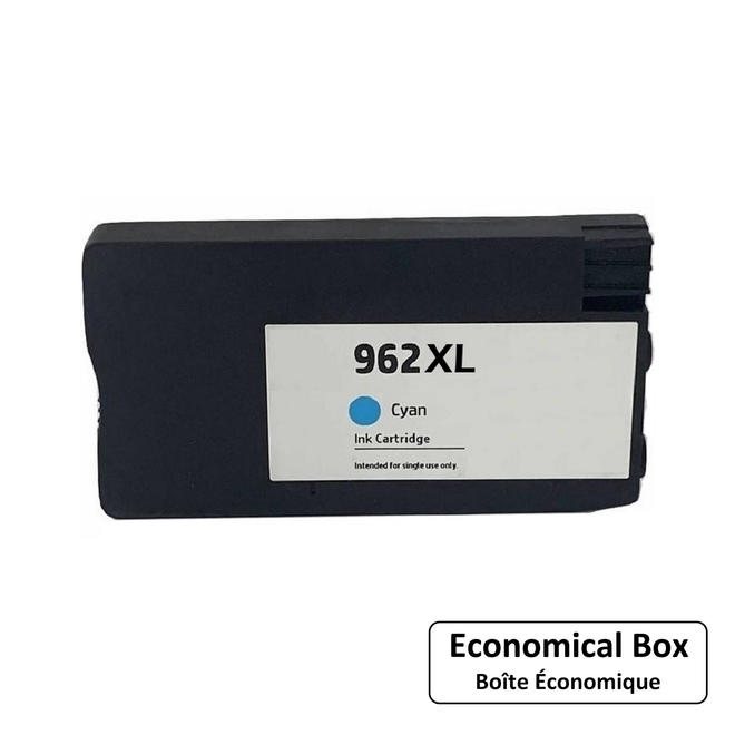 EcoBox HP 962XL C Ecobox OfficeJet Pro 9010 Remanufactured HP 962XL 3JA00AN Cyan Ink Cartridge High Yield Economical Box