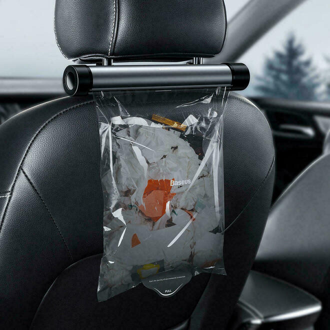 BlackBox CRLJD C01 Car Accessories Decor Baseus Clean Garbage Bag for Back Seat of Cars Black