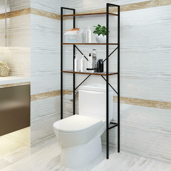3Tier OverTheToilet Storage Organizer Rack with Metal Construction