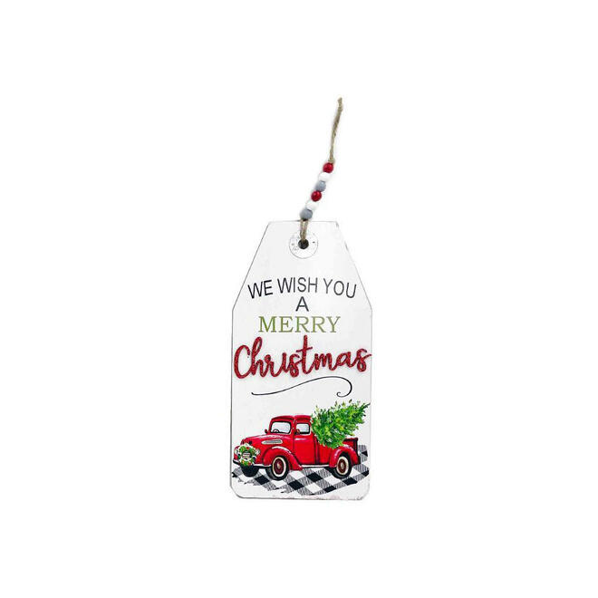 No Brand LVC 33504 Door Wall Decor DECO N Christmas MDF Hanging Tag Christmas Truck 7 68 X 22 2 CHT