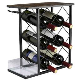 Tabletop Wood Wine Holder with Glass Holder for Home, Kitchen Storage Rack - SortWise®