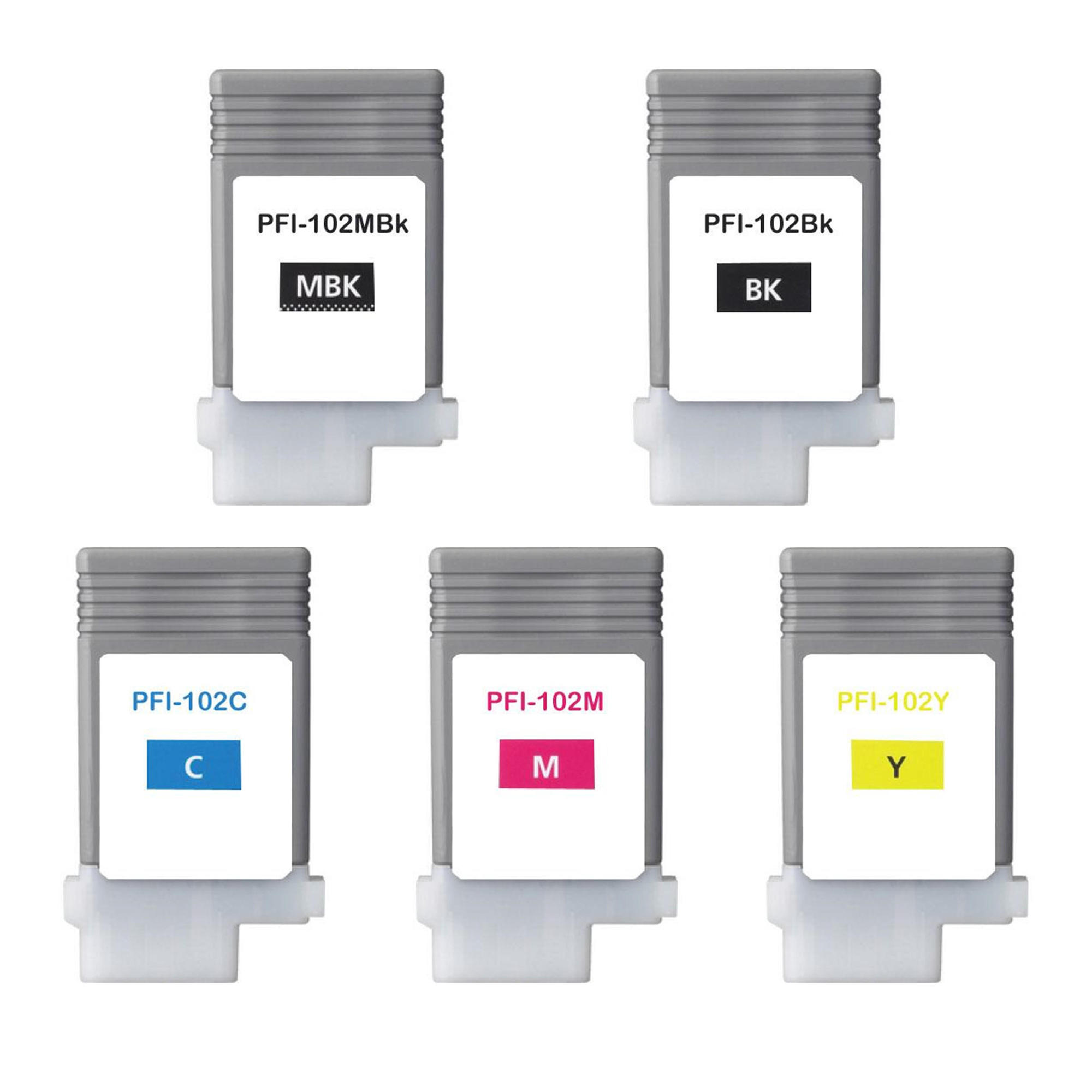 Canon PFI-102 Compatible Ink Cartridge Combo MBK/BK/C/M/Y
