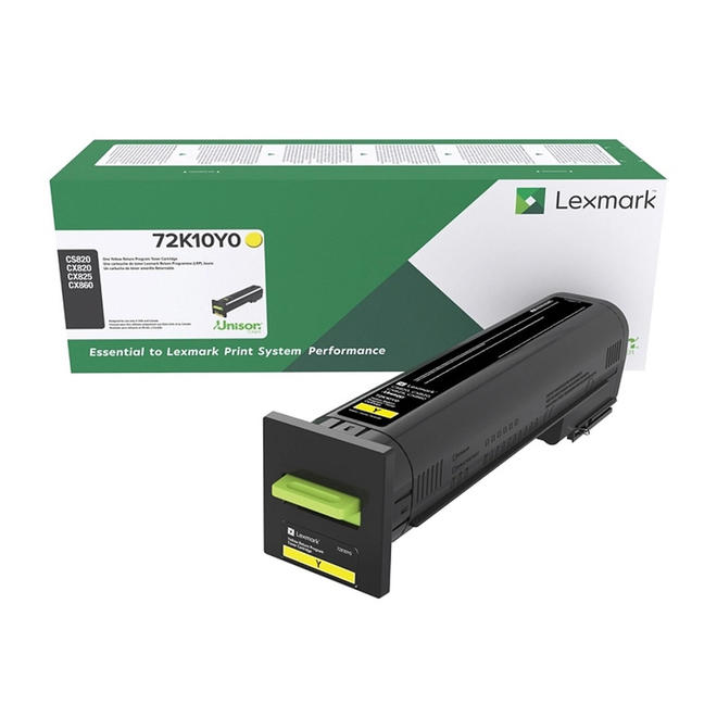 Lexmark Lexmark 72K10Y0 OEM CS820de Lexmark 72K10Y0 Original Yellow Return Program Toner Cartridge