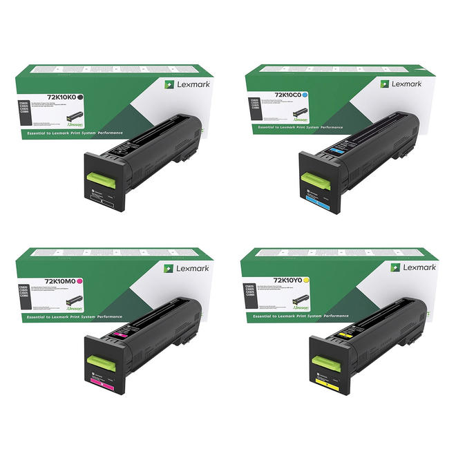 Lexmark Lexmark 72K10 Combo OEM CS820de Lexmark 72K10 Original Return Program Toner Cartridge Combo BK C M Y