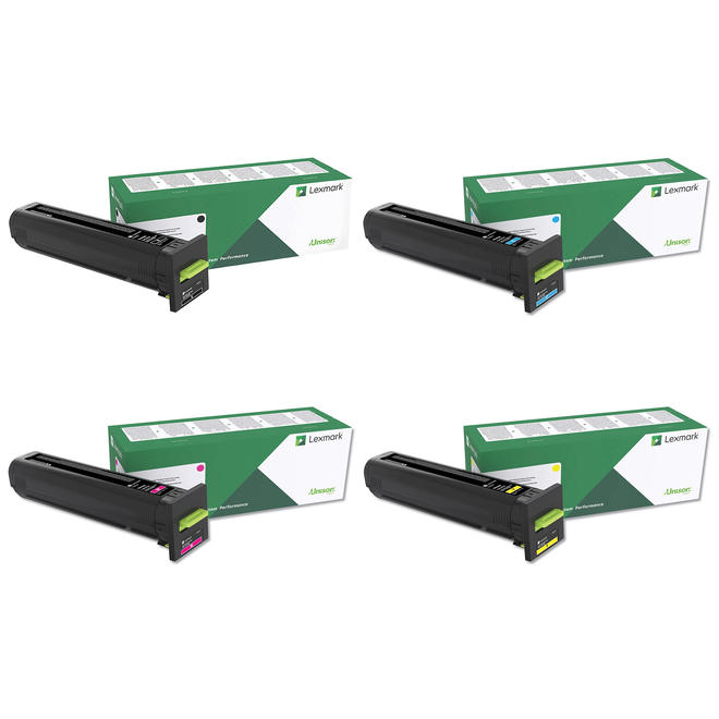 Lexmark Lexmark 72K1X Combo OEM CS820de Lexmark 72K1X Original Return Program Toner Cartridge Combo Extra High Yield BK C M Y